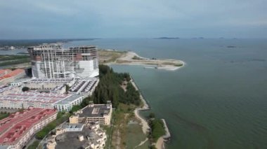 Malacca, Malezya - 16 Ekim 2022: Malacca Nehri Gezisi Hava Görüntüsü