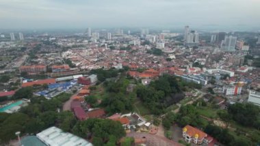 Malacca, Malezya - 16 Ekim 2022: Malacca Nehri Gezisi Hava Görüntüsü