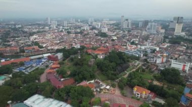 Malacca, Malezya - 16 Ekim 2022: Malacca Nehri Gezisi Hava Görüntüsü