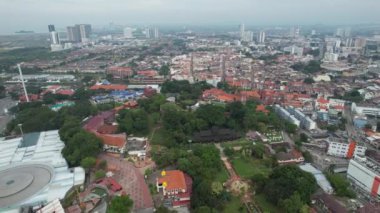 Malacca, Malezya - 16 Ekim 2022: Malacca Nehri Gezisi Hava Görüntüsü