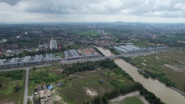 Malacca Malaysia Oktober 2022 Flygfoto Över Malacca River Cruise — Stockvideo