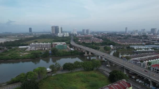 Малакка Малайзія Жовтня 2022 Повітряний Вид Річки Малакка — стокове відео