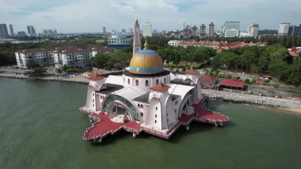 Malacca Μαλαισία Οκτωβρίου 2022 Αεροφωτογραφία Της Κρουαζιέρας Στον Ποταμό Malacca — Αρχείο Βίντεο