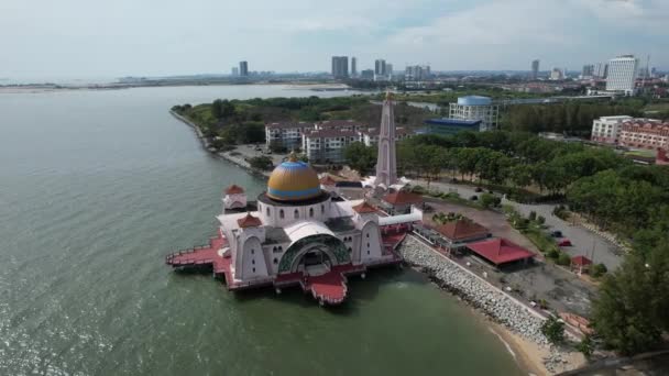 Malacca Maleisië Oktober 2022 Uitzicht Vanuit Lucht Malacca River Cruise — Stockvideo