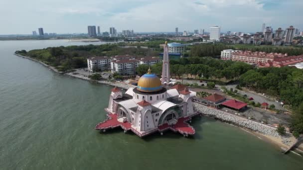 Малакка Малайзія Жовтня 2022 Повітряний Вид Річки Малакка — стокове відео