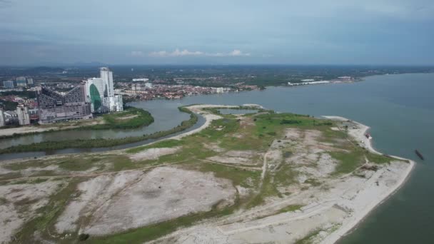 Malacca Μαλαισία Οκτωβρίου 2022 Αεροφωτογραφία Της Κρουαζιέρας Στον Ποταμό Malacca — Αρχείο Βίντεο