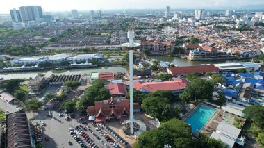 Malacca, Malezya - 16 Ekim 2022: Malacca 'nın Tarihi Tarihi Tarihi Binaları ve Turist Çekimleri