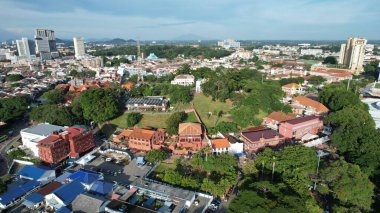 Malacca, Malezya - 16 Ekim 2022: Malacca 'nın Tarihi Tarihi Tarihi Binaları ve Turist Çekimleri