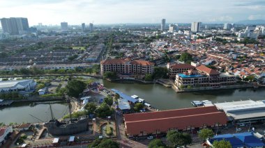 Malacca, Malezya - 16 Ekim 2022: Malacca 'nın Tarihi Tarihi Tarihi Binaları ve Turist Çekimleri