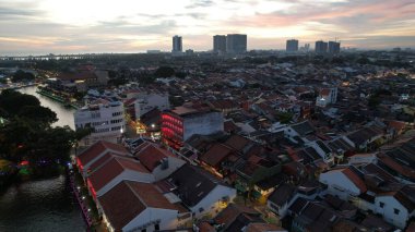 Malacca, Malezya - 16 Ekim 2022: Malacca 'nın Tarihi Tarihi Tarihi Binaları ve Turist Çekimleri