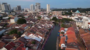 Malacca, Malezya - 16 Ekim 2022: Malacca 'nın Tarihi Tarihi Tarihi Binaları ve Turist Çekimleri