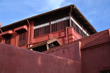 Malacca, Malezya - 16 Ekim 2022: Malacca 'nın Tarihi Tarihi Tarihi Binaları ve Turist Çekimleri