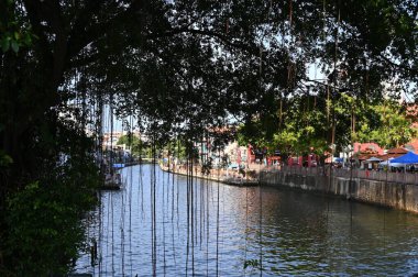 Malacca, Malezya - 16 Ekim 2022: Malacca 'nın Tarihi Tarihi Tarihi Binaları ve Turist Çekimleri