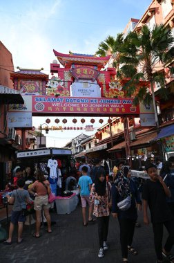 Malacca, Malezya - 16 Ekim 2022: Malacca 'nın Tarihi Tarihi Tarihi Binaları ve Turist Çekimleri