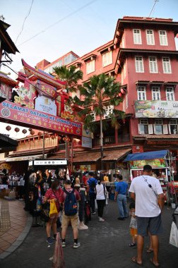 Malacca, Malezya - 16 Ekim 2022: Malacca 'nın Tarihi Tarihi Tarihi Binaları ve Turist Çekimleri