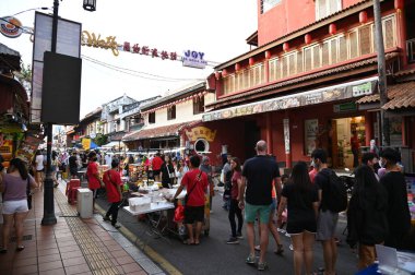 Malacca, Malezya - 16 Ekim 2022: Malacca 'nın Tarihi Tarihi Tarihi Binaları ve Turist Çekimleri