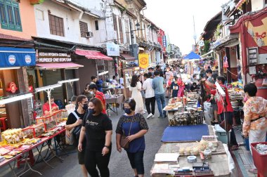 Malacca, Malezya - 16 Ekim 2022: Malacca 'nın Tarihi Tarihi Tarihi Binaları ve Turist Çekimleri