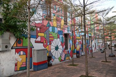 Malacca, Malezya - 16 Ekim 2022: Malacca 'nın Tarihi Tarihi Tarihi Binaları ve Turist Çekimleri