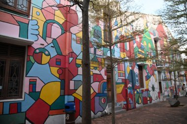 Malacca, Malezya - 16 Ekim 2022: Malacca 'nın Tarihi Tarihi Tarihi Binaları ve Turist Çekimleri