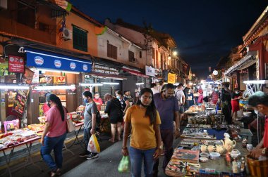 Malacca, Malezya - 16 Ekim 2022: Malacca 'nın Tarihi Tarihi Tarihi Binaları ve Turist Çekimleri