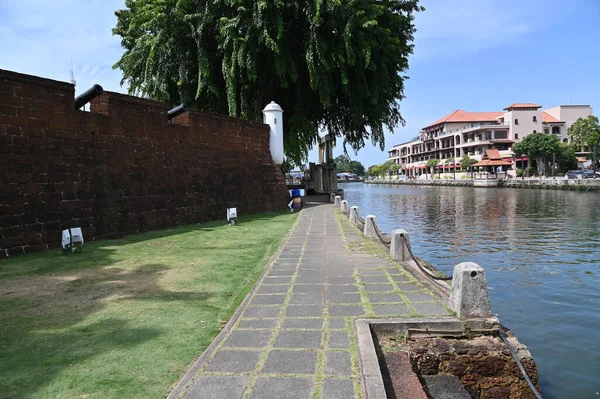 Malacca, Malezya - 16 Ekim 2022: Malacca 'nın Tarihi Tarihi Tarihi Binaları ve Turist Çekimleri