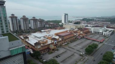 Malacca, Malezya - 16 Ekim 2022: Malacca Nehri Gezisi Hava Görüntüsü