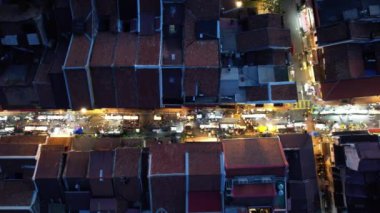 Malacca, Malezya - 16 Ekim 2022: Malacca Nehri Gezisi Hava Görüntüsü