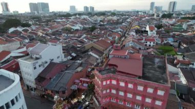 Malacca, Malezya - 16 Ekim 2022: Malacca Nehri Gezisi Hava Görüntüsü