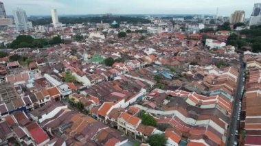 Malacca, Malezya - 16 Ekim 2022: Malacca Nehri Gezisi Hava Görüntüsü