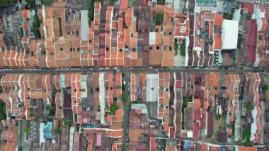 Malacca, Malezya - 16 Ekim 2022: Malacca Nehri Gezisi Hava Görüntüsü