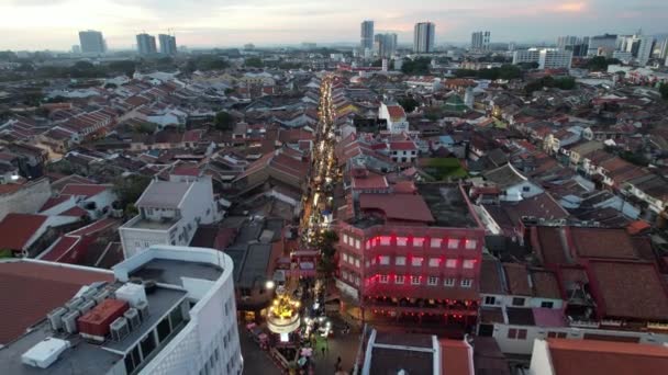 Malacca Maleisië Oktober 2022 Uitzicht Vanuit Lucht Malacca River Cruise — Stockvideo