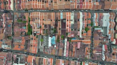 Malacca, Malezya - 16 Ekim 2022: Malacca Nehri Gezisi Hava Görüntüsü