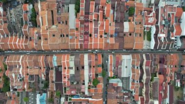 Malacca, Malezya - 16 Ekim 2022: Malacca Nehri Gezisi Hava Görüntüsü