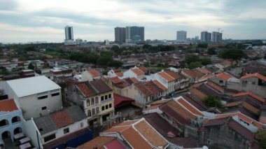 Malacca, Malezya - 16 Ekim 2022: Malacca Nehri Gezisi Hava Görüntüsü