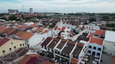 Malacca, Malezya - 16 Ekim 2022: Malacca Nehri Gezisi Hava Görüntüsü