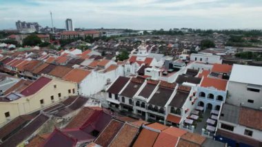 Malacca, Malezya - 16 Ekim 2022: Malacca Nehri Gezisi Hava Görüntüsü