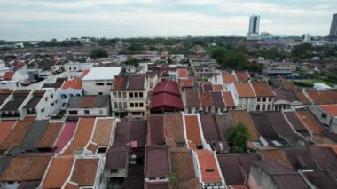 Malacca, Malezya - 16 Ekim 2022: Malacca Nehri Gezisi Hava Görüntüsü