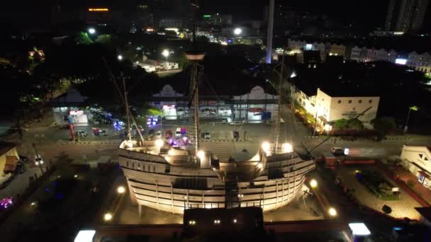 Malacca Malaysia Oktober 2022 Luftaufnahme Der Malacca River Cruise — Stockvideo