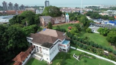 Malacca, Malezya - 16 Ekim 2022: Malacca Nehri Gezisi Hava Görüntüsü