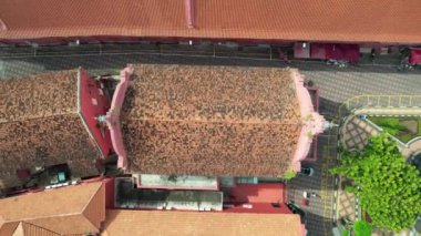 Malacca, Malezya - 16 Ekim 2022: Malacca Nehri Gezisi Hava Görüntüsü