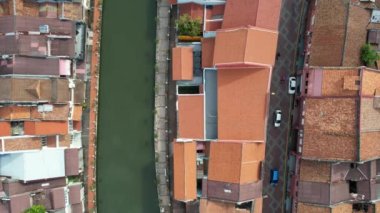 Malacca, Malezya - 16 Ekim 2022: Malacca Nehri Gezisi Hava Görüntüsü