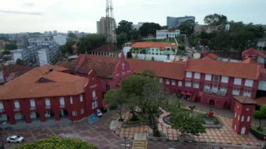 Malacca, Malezya - 16 Ekim 2022: Malacca Nehri Gezisi Hava Görüntüsü