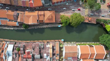Malacca, Malezya - 16 Ekim 2022: Malacca 'nın Tarihi Tarihi Tarihi Binaları ve Turist Çekimleri