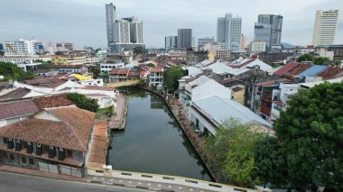 Malacca, Malezya - 16 Ekim 2022: Malacca 'nın Tarihi Tarihi Tarihi Binaları ve Turist Çekimleri