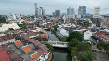 Malacca, Malezya - 16 Ekim 2022: Malacca 'nın Tarihi Tarihi Tarihi Binaları ve Turist Çekimleri