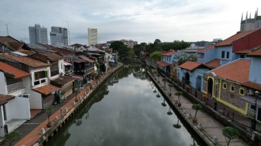 Malacca, Malezya - 16 Ekim 2022: Malacca 'nın Tarihi Tarihi Tarihi Binaları ve Turist Çekimleri