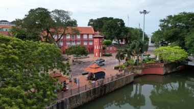 Malacca, Malezya - 16 Ekim 2022: Malacca 'nın Tarihi Tarihi Tarihi Binaları ve Turist Çekimleri
