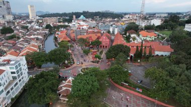 Malacca, Malezya - 16 Ekim 2022: Malacca 'nın Tarihi Tarihi Tarihi Binaları ve Turist Çekimleri