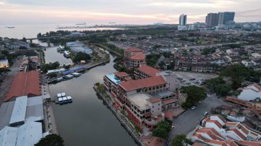 Malacca, Malezya - 16 Ekim 2022: Malacca 'nın Tarihi Tarihi Tarihi Binaları ve Turist Çekimleri