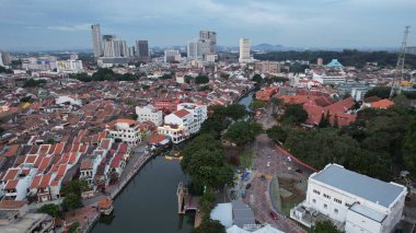 Malacca, Malezya - 16 Ekim 2022: Malacca 'nın Tarihi Tarihi Tarihi Binaları ve Turist Çekimleri